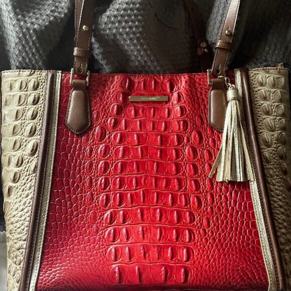 BRAHMIN CROC EMBOSSED MELBOURNE LEATHER MED./LARGE SATCHEL TOTE NWT & REGISTRAT - Picture 8 of 16